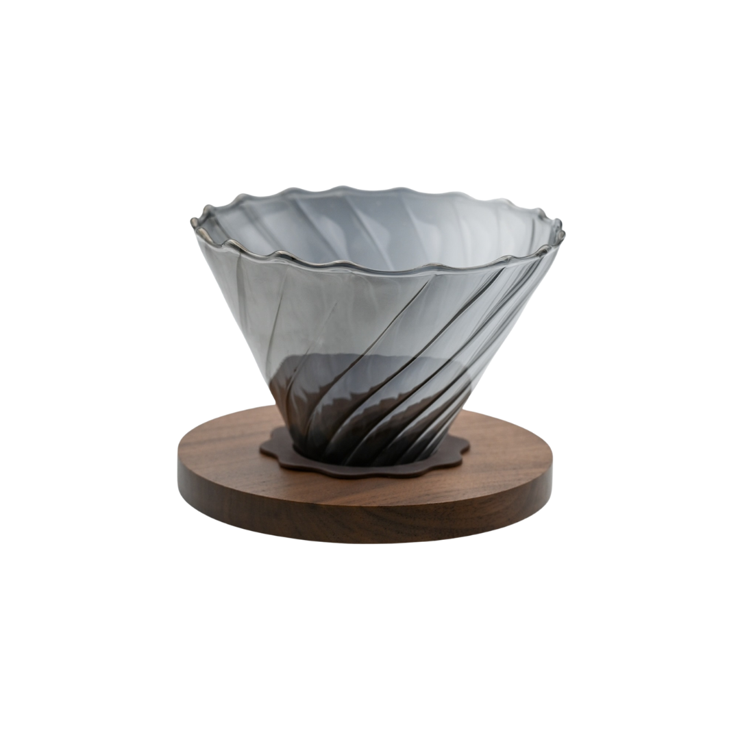 Dripper V60 de Borosilicato Señor K - Base de Madera
