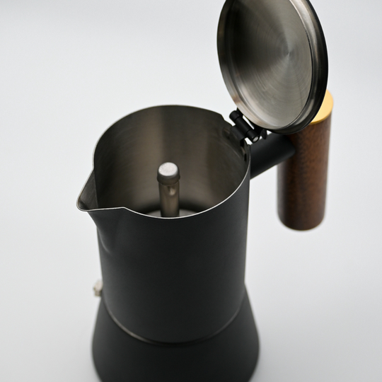 Cafetera Italiana Moka Señor K Edición Black & Wood 300ml