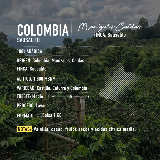 Colombia | Finca Sausalito Bolsa 1 KG | GRANO ENTERO