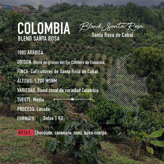 Colombia | Blend Santa Rosa Bolsa 1 KG | GRANO ENTERO