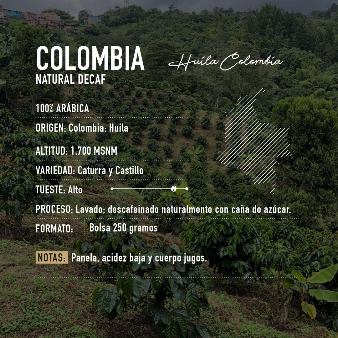 Café descafeinado de Colombia | Natural decaf Bolsa 250 gramos