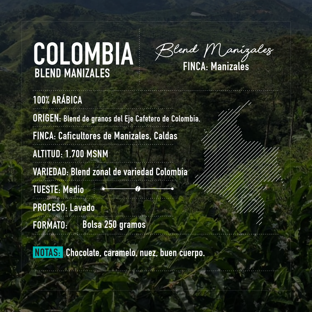 Café de especialidad de Colombia | Blend Manizales Bolsa 250 gramos