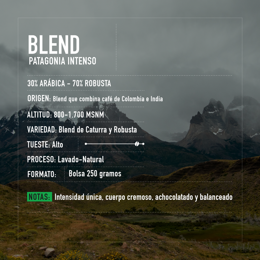 Café de especialidad | Blend Patagonia Intenso Bolsa 250 gramos