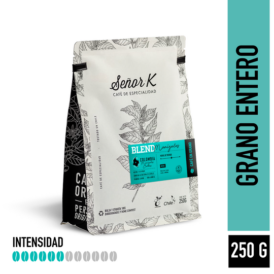 Café de especialidad de Colombia | Blend Manizales Bolsa 250 gramos |GRANO ENTERO