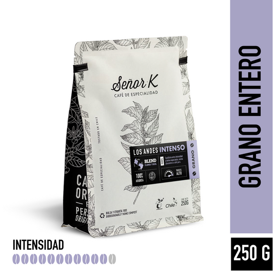 Café de especialidad | Blend Los Andes Intenso Bolsa 250 gramos | GRANO ENTERO