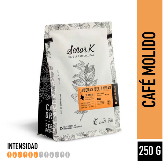 Café de especialidad de Colombia | Laderas del Tapias Bolsa 250 gramos | MOLIDO