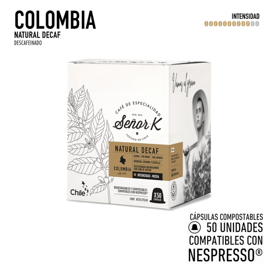 Cápsulas para Nespresso | Colombia Descafeinado natural 50 UNIDADES