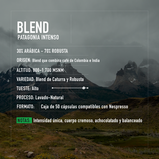 Cápsulas para Nespresso | Blend Patagonia Intenso 50 UNIDADES