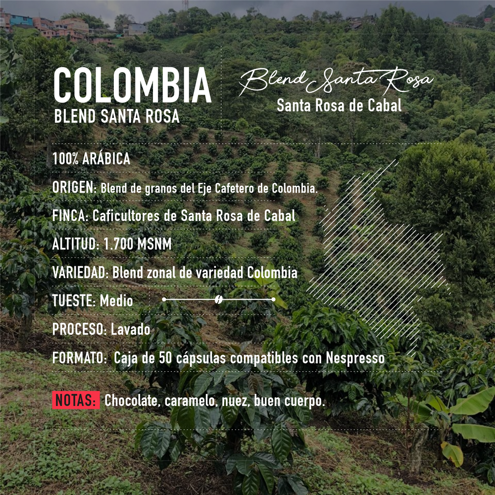 Cápsulas para Nespresso | Colombia Blend Santa Rosa 50 UNIDADES