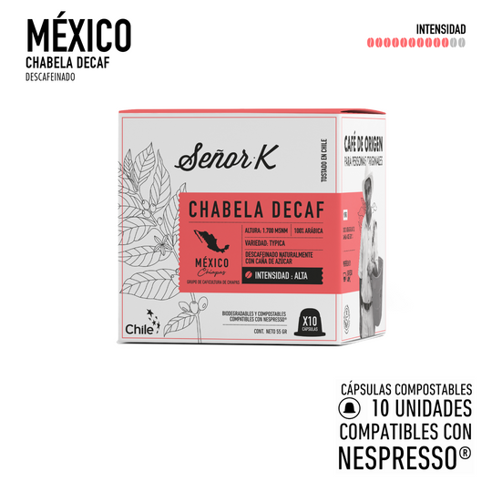 Cápsulas para nespresso - Mexico Chabela Descafeinado