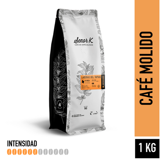 Café de especialidad de Colombia | Laderas del Tapias Bolsa 1 KG | MOLIDO