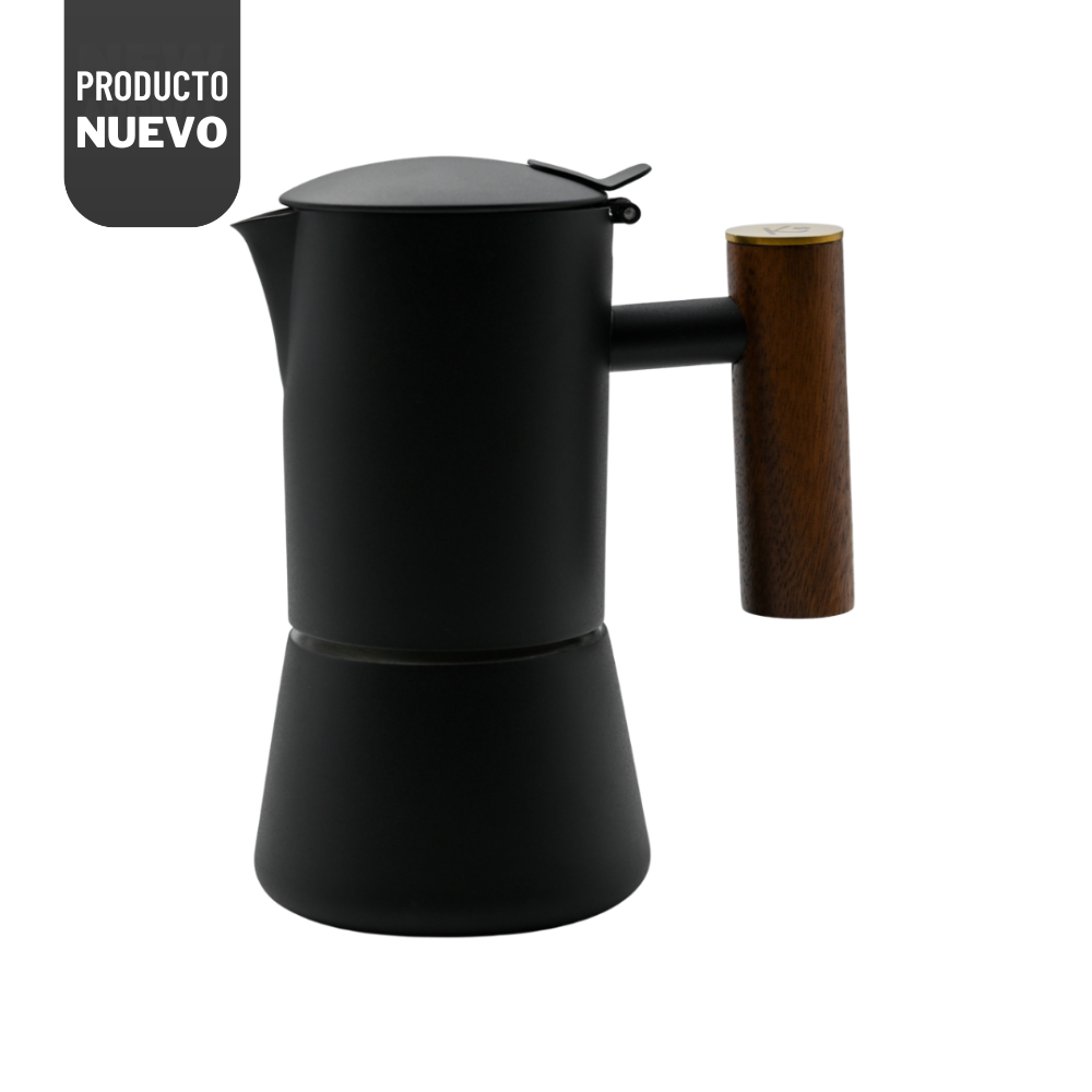 Cafetera Italiana Moka Señor K Edición Black & Wood 300ml