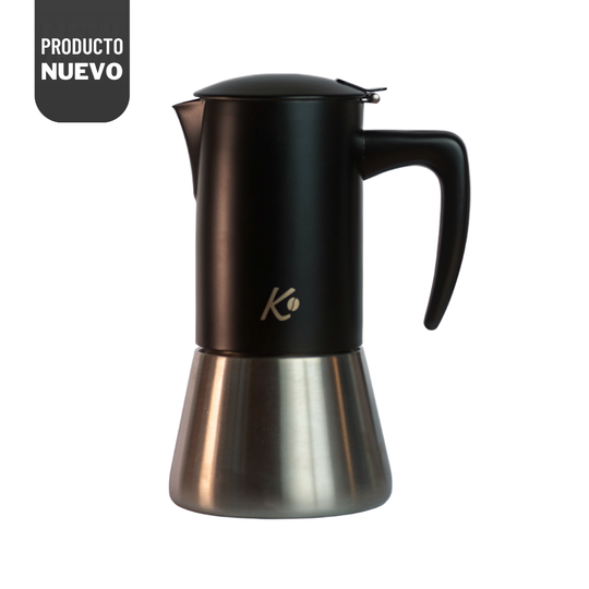 Cafetera Italiana Moka Señor K Black & Steel 500 ml