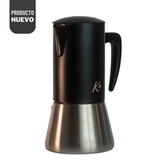 Cafetera Italiana Moka Señor K Black & Steel 500 ml