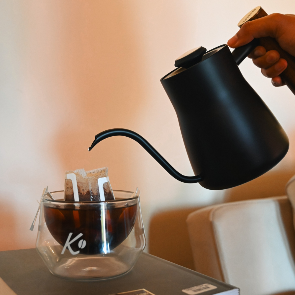Tetera Cuello de Cisne con Termómetro Señor K Black & Walnut 800ml