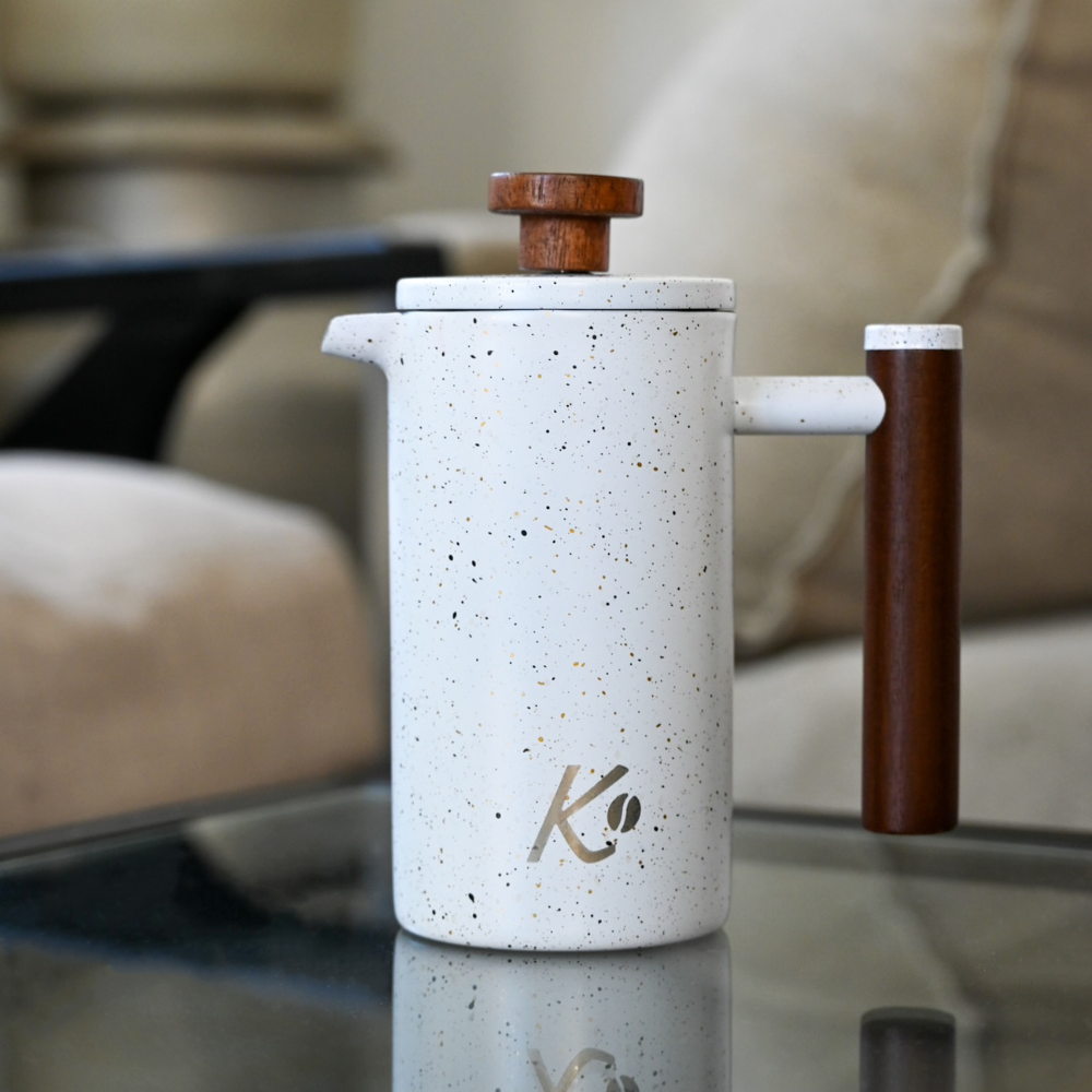 Cafetera Prensa Francesa Edición Blanco Moteado 300ml