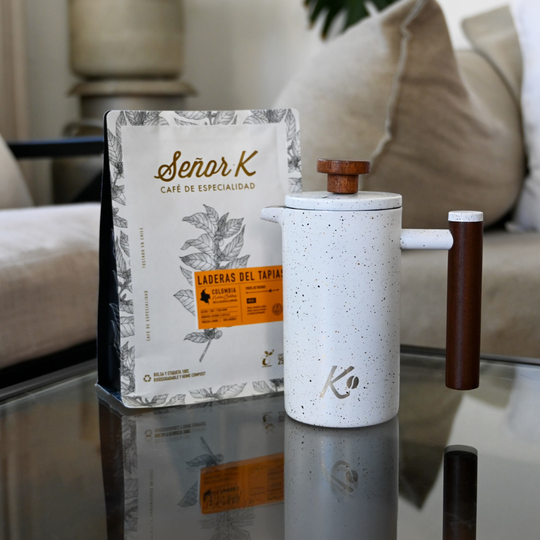 Cafetera Prensa Francesa Edición Blanco Moteado 300ml