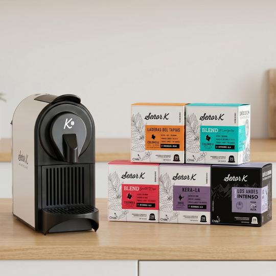 Starter Kit Señor K Máquina Cápsulas K-ONE + 50 cápsulas de café