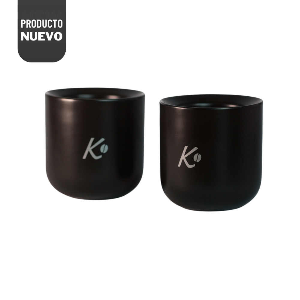 Set de 2 Vasos Espresso Señor K - Ceramica Negra 2x100ml