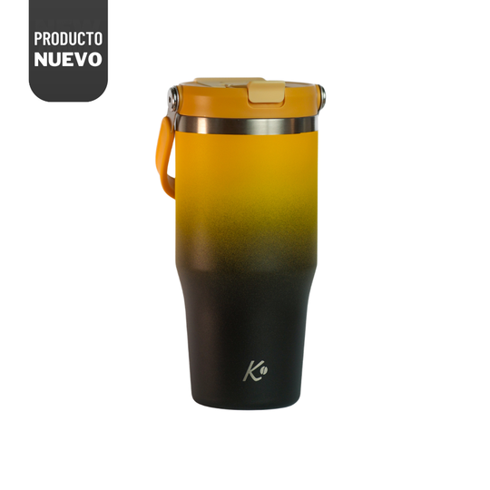 Termo Mug Nómada Señor K Acero Inoxidable - 750ml Amarillo/Negro