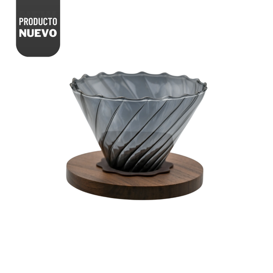 Dripper V60 de Borosilicato Señor K - Base de Madera