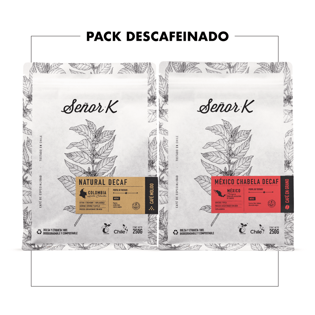 Pack Descafeinado Dúo (Natural Decaf + Chabela Decaf) | 2 Paquetes de 250G