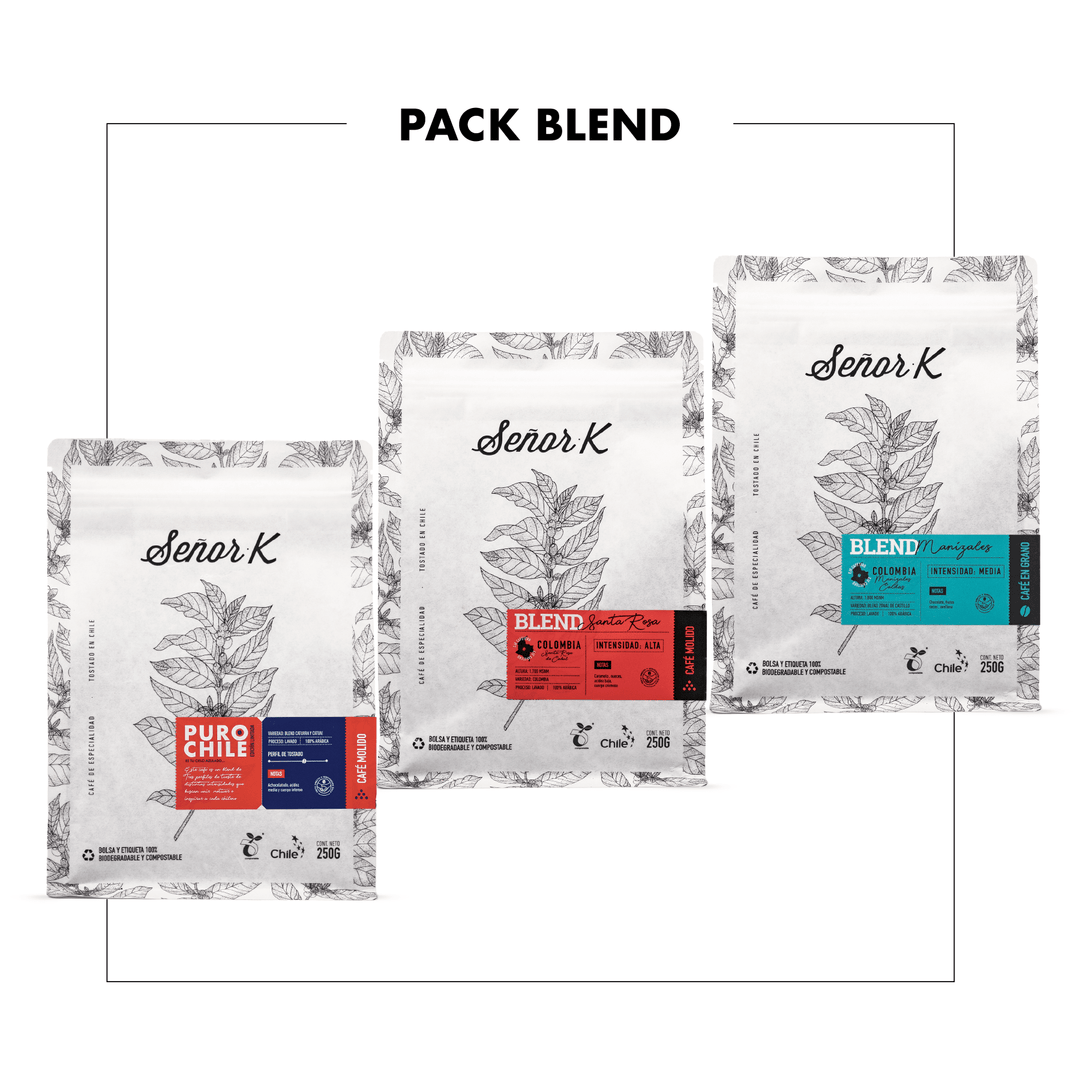 Pack Blend Trío (Puro Chile + Santa Rosa + Manizales) | 3 Paquetes de 250G