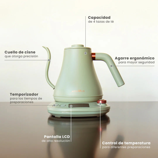 Hervidor Eléctrico con Control de Temperatura Inteligente Mouvair Swan